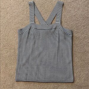 Loft—Striped Dark Navy and White Women's Top
